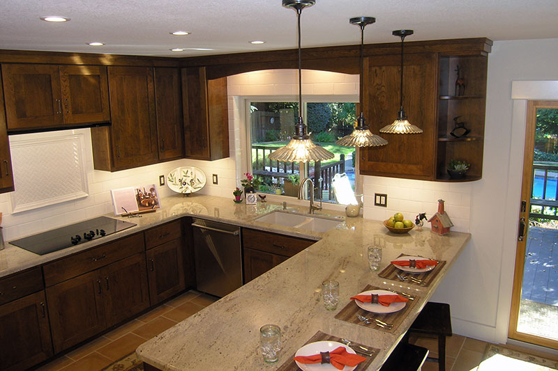 Kitchen Lighting and Cabinets Granite Bay, CA